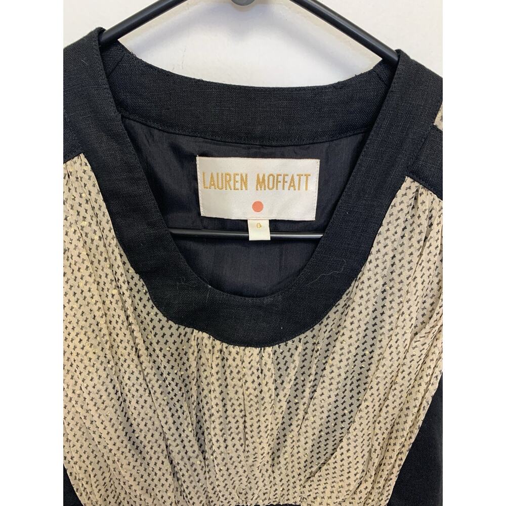 Lauren Moffatt Linen Silk Dress Size 0 - Picture 2 of 4